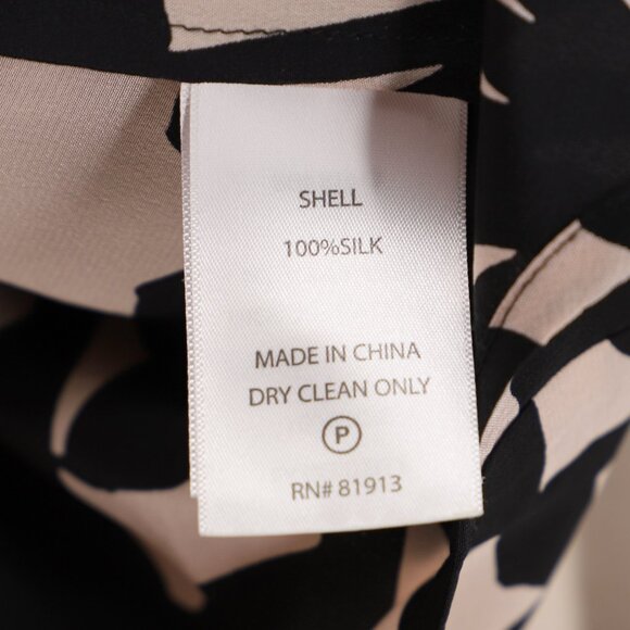 TRACY REESE 100% Silk Front Bow Cold Shoulder Bold Print Button Blouse Size 2 - Picture 9 of 9